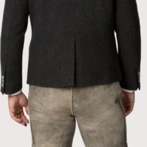 Veste traditionnelle européenne unisexe en laine noire, style Lederhosen, brodée et matelassée, avec doublure en soie respirante et chauffante pour l'hiver. - Product Image 4