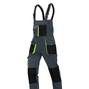 Men's Polyester <b>Work</b> Coverall Bib Overalls With Multiple Pockets Abrasion Resistant <b>Black</b> And Gray Utility <b>Pants</b> - Product Image 6