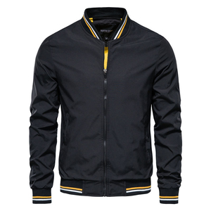 Blouson Bomber en Satin Beige pour Homme, Couleur Unie, Fermeture Éclair, Col Montant, Vêtement Décontracté d'Automne – Vente en Gros Fabricant - Product Image 5
