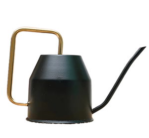 Wholesale Customizable Black Metal Watering Can With <b>Gold</b> Handle For Gardening - Product Image 1
