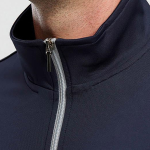 Men's Navy Blue Tracksuit Full Zipper Sporty Sweatshirt And <b>Pants</b> Set With Gray Panels Breathable Regular Fit Autumn Wear - Product Image 5