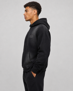 Sudadera Unisex Active Squad Negra con Cuello Redondo, Cierre de Cremallera, Corte Regular, Casual, con Bolsillo Frontal, Logotipo Termotransferido, Forrada para Invierno - Product Image 4
