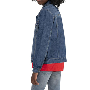 Veste en jean bleu clair pour homme, col rabattu décontracté, coupe classique, simple boutonnage, coton écologique, fermeture éclair, 220g, hiver - Product Image 2
