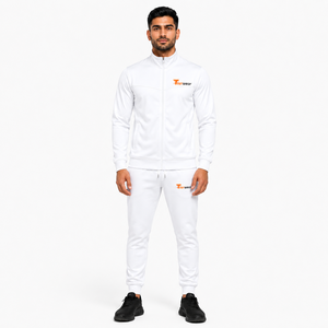 Conjunto deportivo de invierno premium para hombre, chaqueta deportiva con cremallera completa y pantalones deportivos tipo jogger, cálidos y forrados. - Product Image 1