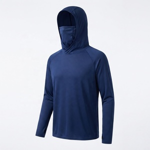Wholesale UPF 50 Plus Size Hooded Solid Pullover Fishing <b>Shirt</b> Long Sleeve Quick Dry Breathable <b>Sun</b> Protection 100% Polyester - Product Image 5