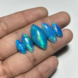 Natural Ethiopian Pryba Blue Opal Gemstone Fire Opal Marquise Cut Cabochon Genuine Loose Gemstone For <b>Ring</b> Pendant And Jewelry - Product Image 6