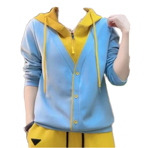 เสื้อฮู้ดซิปทรงหลวมแบบดรอปโชลเดอร์ ผ้าแคนวาสเนื้อผ้าทึบ ไม่เป็นขุย ชุดกีฬา 100% ผ้าฝ้าย ระบายอากาศได้ดี - Product Image 4