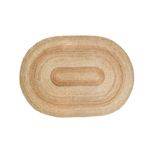 Alfombra Ovalada de Yute Tejida a Mano, Estilo Nórdico, para Sala de Estar, Mesa de Centro, Comedor, Balcón, Fácil de Limpiar - Product Image 1
