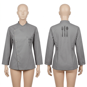 Women Chef Uniform 220 GSM Poly Cotton Pink Black Side Panel <b>Kitchen</b> Coat Custom Embroidery Logo <b>Kitchen</b> Wear Chef Uniform - Product Image 4