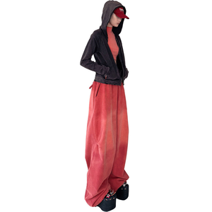 Men's Wide Leg Cargo Pants <b>Elastic</b> <b>Waist</b> Gradient Color Streetwear Casual <b>Trousers</b> - Product Image 3