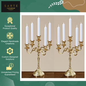 Candelabros de Metal de Aluminio de Alta Calidad con Diseño Elegante, Portavelas de Lujo, Tamaños y Colores Personalizables para Bodas - Product Image 3
