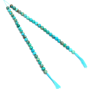 Perles rondes facettées en turquoise naturelle d'Arizona, 7 mm-8 mm, pierres semi-précieuses, perles en vrac pour la fabrication de bijoux. - Product Image 1