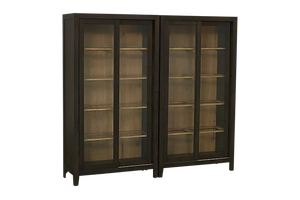 Modern Wood Sideboard <b>Cabinet</b> with Glass Doors and Storage for Dining Room Furniture - Product Image 1