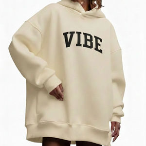 Sweat à capuche standard pour femme, épais, coupe oversize, décontracté, en tissu tricoté anti-boulochage, avec badge personnalisé sur le devant, Automne/Hiver - Product Image 1