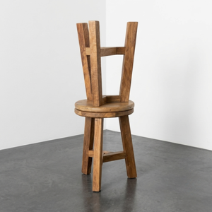 Taburete Redondo de Madera de Teca con 3 Patas, Reposapiés de Madera, Mesa Auxiliar Pequeña para Sala de Estar Moderna, Muebles de Estilo Japandi al por Mayor - Product Image 4