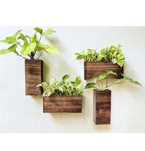 Macetas colgantes cuadradas de madera decorativas para el hogar, para plantas verdes de interior, macetero de diseño moderno - Product Image 1