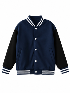 Chaqueta Acolchada Azul Marino Unisex, Corte Regular, Cuello Alto, Poliéster, Invierno, Casual, Color Liso - Product Image 2