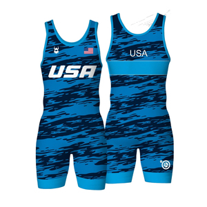 Camiseta de Tirantes Personalizada Azul Transpirable para Fisicoculturismo y Lucha Libre, Singlet de Fitness sin Mangas, Jersey de Entrenamiento de Una Pieza con Logotipo Frontal para Hombre - Product Image 1