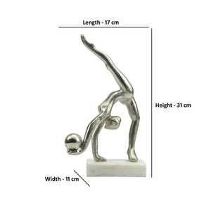 31cm H X 11cm W X 17cm L Modern Silver <b>Figurative</b> Sculpture Handmade Eco-Friendly Durable Metal Art for Living Room Tabletop - Product Image 2