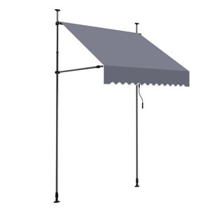 Toldo Retráctil Manual para Patio de 59 Pulgadas, Protección Solar, Altura Ajustable, para Puertas y Ventanas - Product Image 1