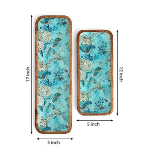 Plateau rectangulaire en bois de manguier avec motif Spirea, idéal pour les collations, les fruits et les desserts, artisanal, élégant et décoratif pour hôtel et café - Product Image 2