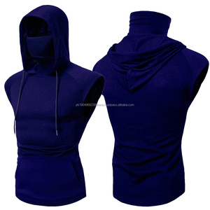 Débardeur Ninja sans manches pour homme avec logo personnalisé, style Hip Hop, avec masque intégré, pour la gym, vente en gros - Product Image 3