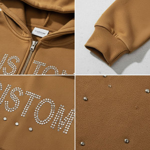 ชุดเซ็ตเสื้อสเวตเชิ้ตและกางเกงสเวตแพนท์ผ้าฝ้ายสีพื้นสไตล์สตรีทแวร์แบบใหม่สำหรับผู้หญิง - Product Image 5