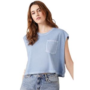 New Design Front Chest Pocket Women <b>Sleeveless</b> Formal Slim Fit Lightweight Summer Eco-Friendly Breathable Crop <b>Tops</b> - Product Image 1