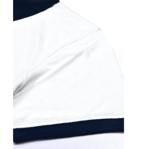 Polo à manches courtes pour homme, coupe classique, décontracté, tricoté, à rayures, avec blocs de couleur - Product Image 2