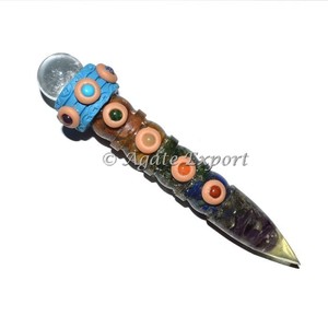 Polished Natural Amethyst Chakra Obelisk <b>Wands</b> 7 Chakra Gemstone Carving with Healing Technique - Product Image 4