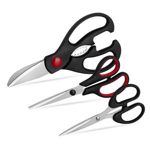 Surtechs International Handmade Stainless Steel <b>Kitchen</b> <b>Shears</b> Set 3 Blades Multipurpose Cooking Scissors Dishwasher Safe - Product Image 1