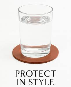 Sous-verres ronds en cuir originaux - Sous-verres de bar personnalisés avec logo pour la maison, les restaurants et les cadeaux promotionnels - Product Image 4