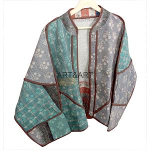 Handmade Vintage Kantha Cotton Jacket for Women Casual Winter <b>Coat</b> Cotton Vintage Kantha Jacket Designer <b>Coat</b> For Women's - Product Image 2