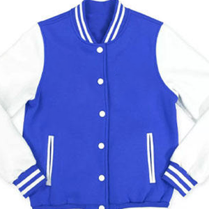 เสื้อแจ็คเก็ตวาร์ซิตี้ ZPB สีขาวและสีน้ำเงินรอยัล ผ้าฝ้าย 60% โพลีเอสเตอร์ 40% ปักโลโก้ สำหรับผู้หญิง แบรนด์ Greek Life Apparel ชุดยูนิฟอร์มมหาวิทยาลัย - Product Image 5
