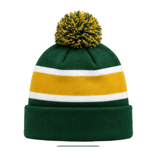 Bonnet tricoté personnalisé avec pompon, bonnet d'hiver chaud à revers, broderie pour équipe sportive, accessoire décontracté d'extérieur, vente en gros OEM ODM - Product Image 2