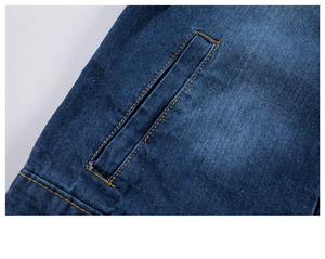 Blouson en jean pour homme style urbain personnalisé 2026, imperméable, respirant, écologique, non-tissé, 100 % coton, style moto - Product Image 3
