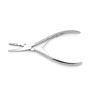 Pince à extensions de cheveux en acier inoxydable pour l'installation et le retrait, avec étui argenté - Product Image 2