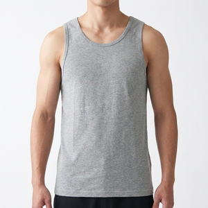 Mens Knitted Cotton Breathable Casual Gym Tank Top Moisture Absorbent Vest Summer Fitness Wear - Product Image 1