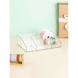22 X 17 X 6 cm 4-Part Compartment <b>Storage</b> <b>Box</b> for Desktop and <b>Drawer</b> Organizers - Product Image 1