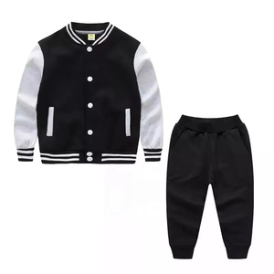 Boys Customized Solid Hooded Tracksuit Set Full Sleeve Drawstring Closure Jacket Side Pockets Elastic Waist Pants Casual Winter - Product Image 2