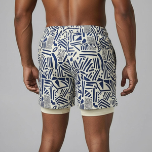 Shorts de bain performants pour hommes, légers, en tissu extensible, avec logo personnalisé, fournisseur en gros - Product Image 2