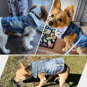 Chaleco de Mezclilla para Perro, Chaqueta para Mascotas de Color Sólido, Atuendo sin Mangas de Lujo para Todas las Estaciones - Product Image 4