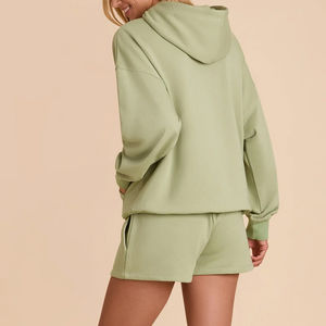 Hoodies unisexes surdimensionnés personnalisés pour femmes, collection Hiver 2026, avec col montant et logo frontal - Service OEM en gros - Product Image 6