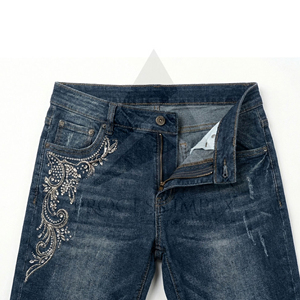 <b>Men</b> Rhinestone Denim Shorts Luxury Crystal <b>Studded</b> Jean Shorts Streetwear Custom Logo OEM ODM Process Impex - Product Image 3