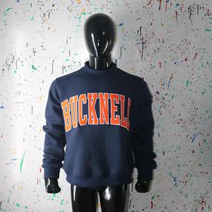 Sudadera BUCKNELL BLUE con cuello alto, 100% NARANJA, con apliques bordados, cuello ancho, hilos finos - Product Image 3