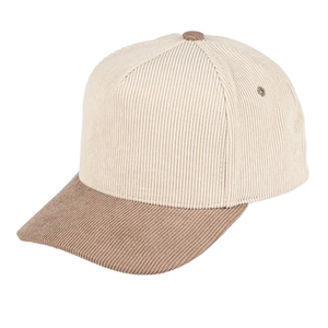 Casquette de baseball en velours côtelé personnalisée, bicolore, 6 panneaux, ajustée, avec logo brodé, unisexe, pour les sports décontractés - Product Image 2
