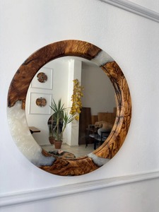Infinity Edge Resin Wooden Wall Mirror Premium Decorative Frame for Modern Home Styling and Interior Design - Product Image 5