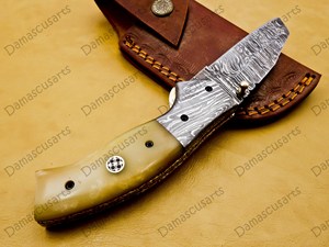 Couteau de poche pliant en acier Damas fait main, lame tranchante comme un rasoir, pour le camping, la chasse, la survie tactique, EDC - Product Image 3