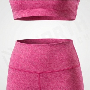 Conjunto Deportivo de Dos Piezas para Mujer, Shorts de Cintura Alta Elástica y Sujetador Deportivo, Antibacteriano, Spandex/Nailon, Ropa Deportiva Activa - Product Image 5
