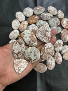 Pierre précieuse naturelle en vrac, Cabochon de Jaspe Rosita, formes et tailles variées, pour bijoux, marque Perfections, 20-45mm, certifiée par une tierce partie - Product Image 3